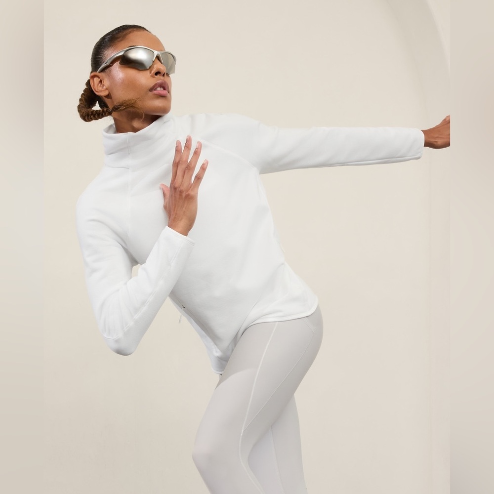 Athleta White Turtleneck Top